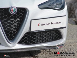 Alfa Romeo Giulia Front Spoiler - Carbon Fiber - Italia Style - Stile Italia - Base Model - V1 - One Piece Design 